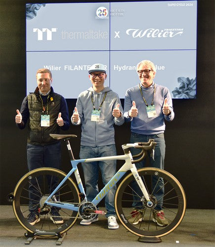 Thermaltake and Wilier Triestina Announce a Design Collaboration on the Filante SLR Hydrangea Blue Racing Road Bike
