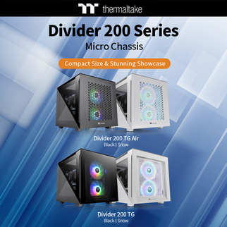 Thermaltake Reveals the New Micro Chassis Divider 200 Series with TG Air and TG Editions Compact Size & Stunning Showcase