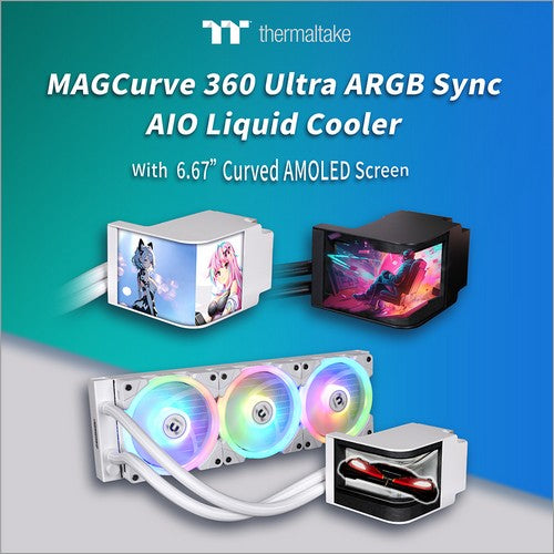 CES 2025: Thermaltake Debuts MAGFloe and MAGCurve AIO Liquid Coolers for Unmatched Performance and Visual Appeal  Innovative Designs Featuring Large LCD and Curved AMOLED Displays Set a New Benchmark in PC Cooling