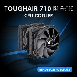 Thermaltake Introduces the New-Colored TOUGHAIR 710 CPU Cooler in Black Now Ready for Purchase
