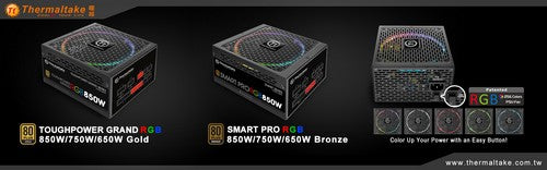 曜越即將發表Toughpower Grand RGB全模金牌和Smart Pro RGB全模銅牌(650W/750W/850W)系列電源供應器 一指玩轉色彩美學 CES 2017繽紛登場