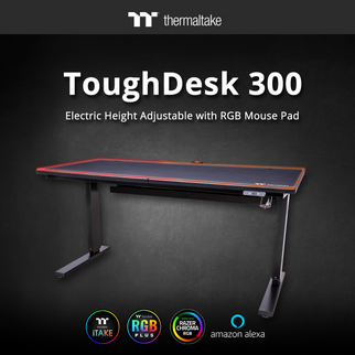The New Thermaltake ToughDesk 300 with Built-in RGB Mouse Pad and CyberChair E500