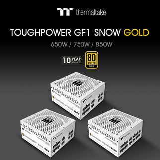Thermaltake Introduces Toughpower GF1 650/750/850W Gold Power Supply in Snow Edition