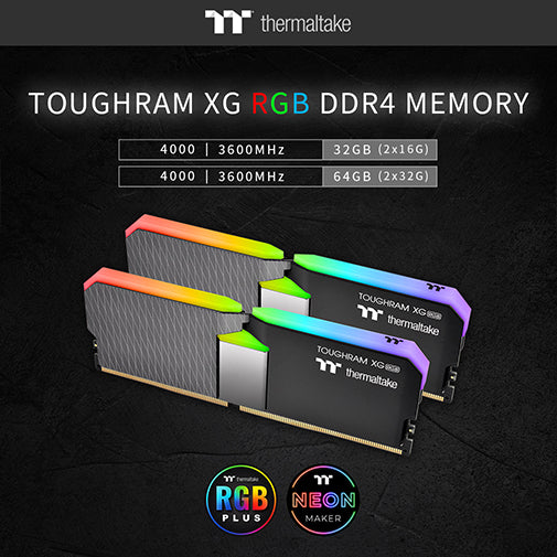 2021 Thermaltake Expo June Thermaltake Launches Larger Capacity TOUGHRAM XG RGB 4000/3600 MHz for Content Creators