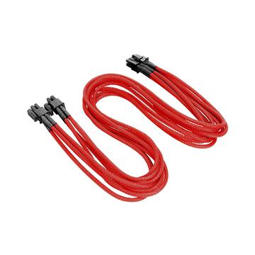 6+2Pin PCI-E單編織網線材 – 紅色