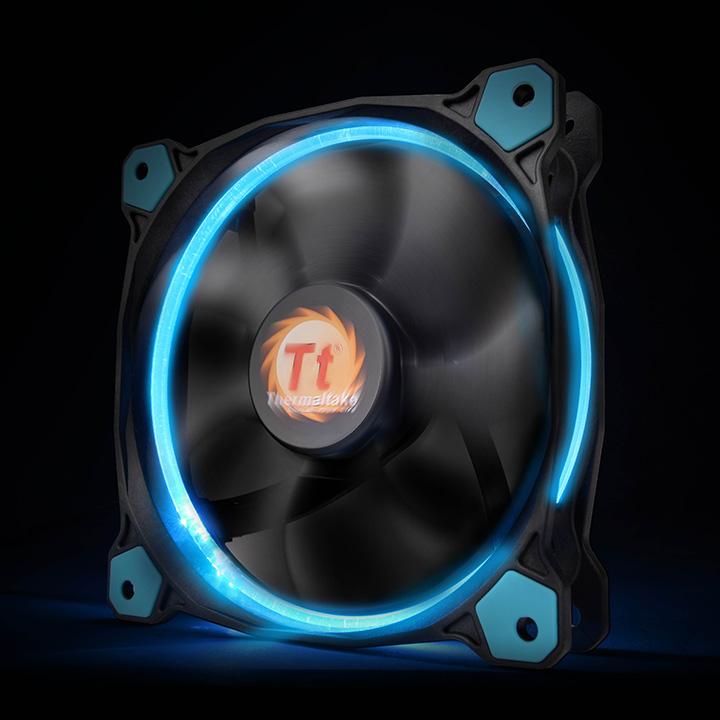 Riing 12公分LED高風壓水冷排風扇-藍光 (三顆裝)
