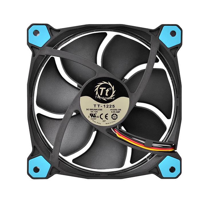 Riing 12公分LED高風壓水冷排風扇-藍光 (三顆裝)
