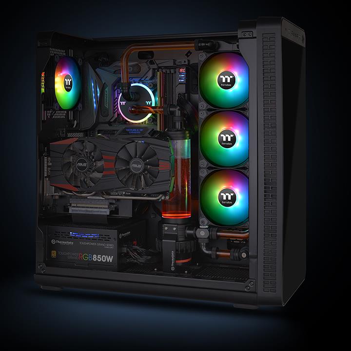 Pure Plus 14 LED RGB 水冷排風扇TT Premium頂級版 (三顆包裝)