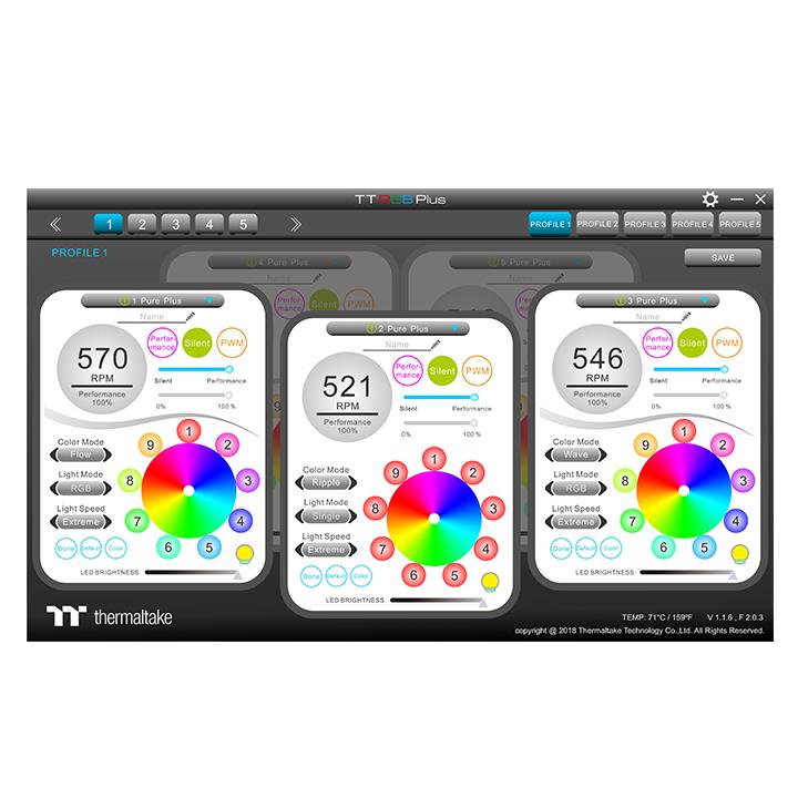 Pure Plus 14 LED RGB 水冷排風扇TT Premium頂級版 (三顆包裝)