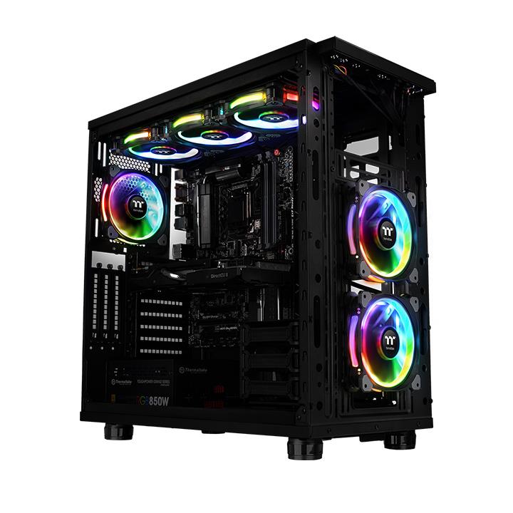 Riing Plus 12 LED RGB水冷排風扇及 Lumi Plus磁吸式LED燈條組合包