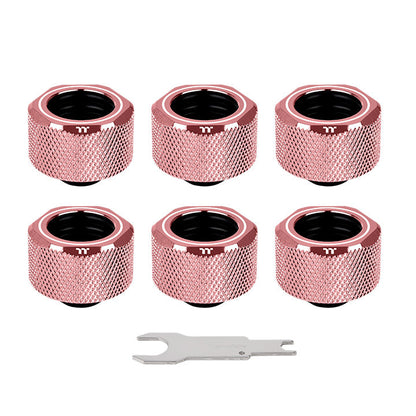Pacific G1/4 PETG Tube 16mm OD硬管管接頭 – 玫瑰金色 (六顆組合包)