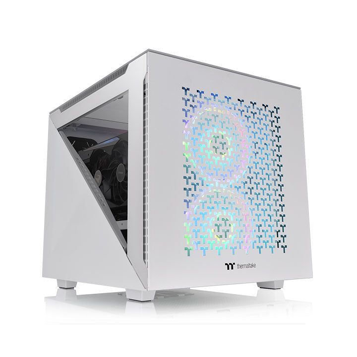 艾坦 Divider 200 TG Air 橫躺式小型強化玻璃機殼    雪白版