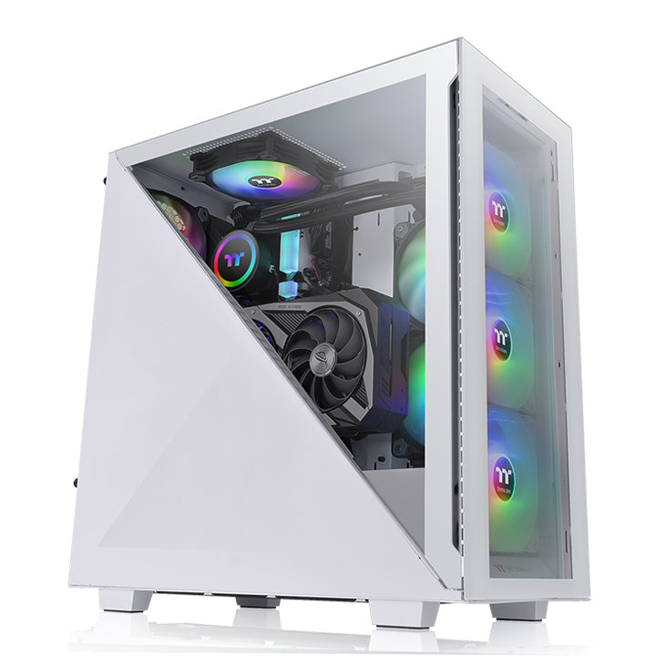 艾坦 Divider 300 TG ARGB 強化玻璃中直立式機殼 雪白版