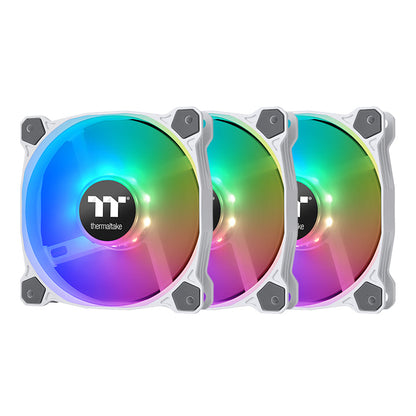 Pure 12 ARGB Sync水冷排風扇主機板連動TT Premium 頂級版 (三顆包)-白色