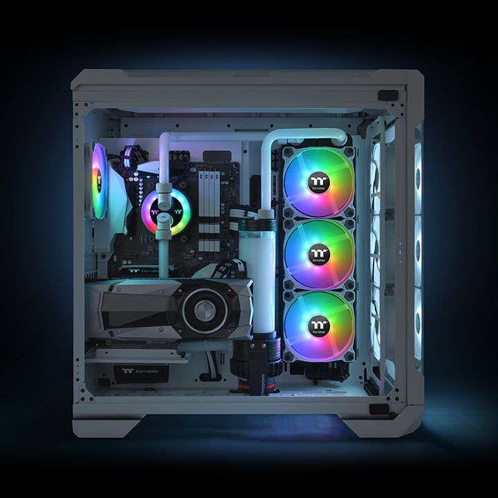 Pure 12 ARGB Sync水冷排風扇主機板連動TT Premium 頂級版 (三顆包)-白色
