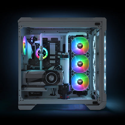 Pure 12 ARGB Sync水冷排風扇主機板連動TT Premium 頂級版 (三顆包)-白色
