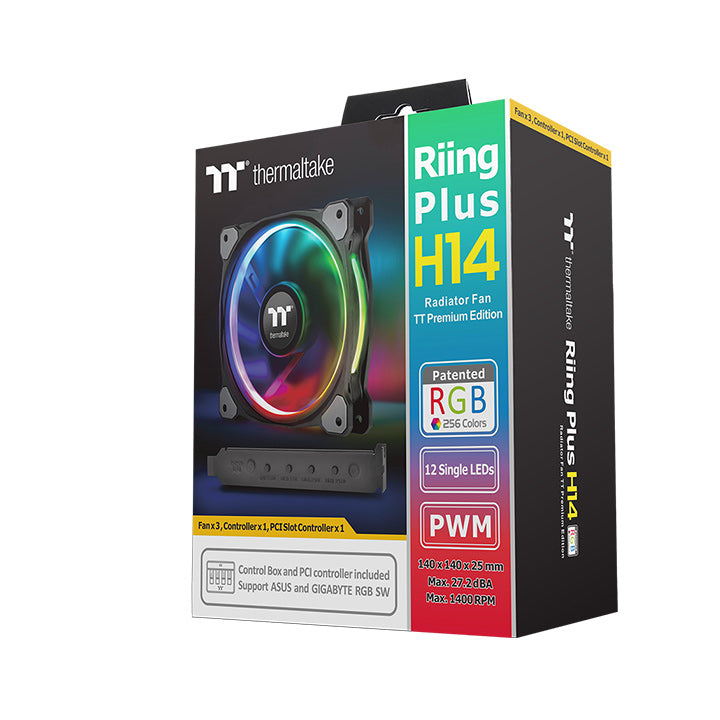 Riing Plus H14 RGB水冷排風扇 (三顆風扇包裝)