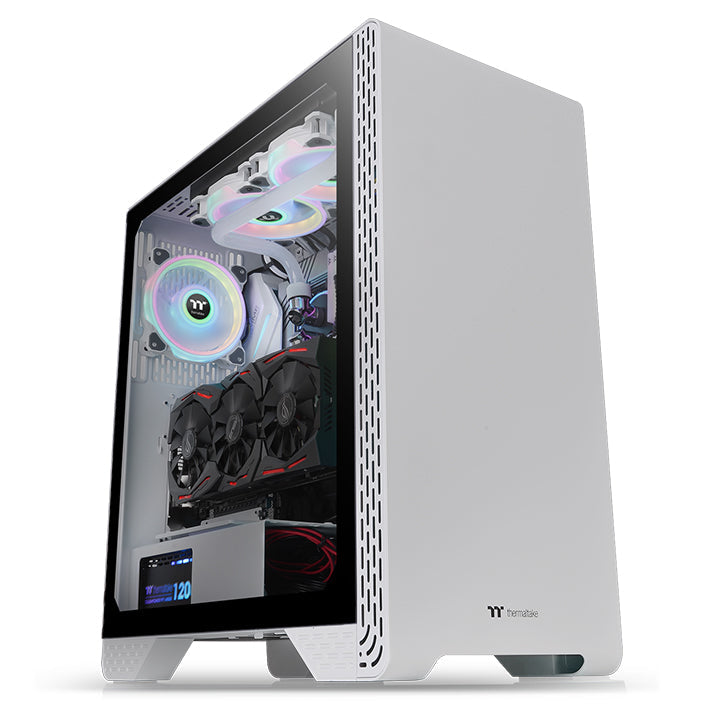 鋼煉 S300 強化玻璃中直立式機殼 – 雪白版