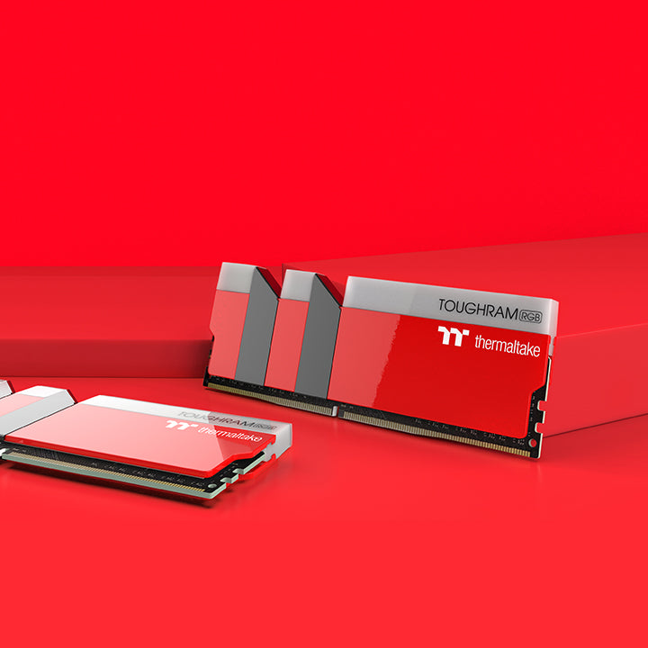 鋼影TOUGHRAM RGB記憶體  DDR4 3600MHz 16GB (8GB x2)-競速紅