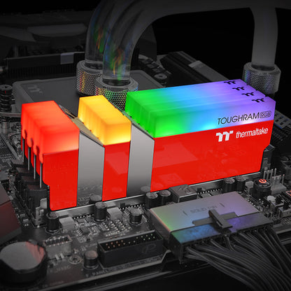 鋼影TOUGHRAM RGB記憶體  DDR4 3600MHz 16GB (8GB x2)-競速紅
