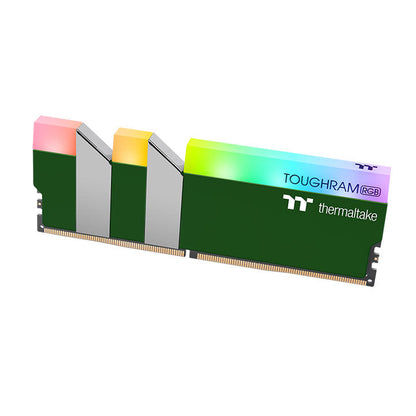 鋼影TOUGHRAM RGB記憶體  DDR4 3600MHz 16GB (8GB x2)-競速綠