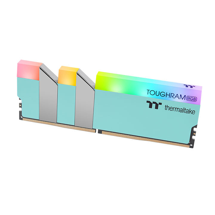 鋼影TOUGHRAM RGB記憶體  DDR4 3600MHz 16GB (8GB x2)-松石綠