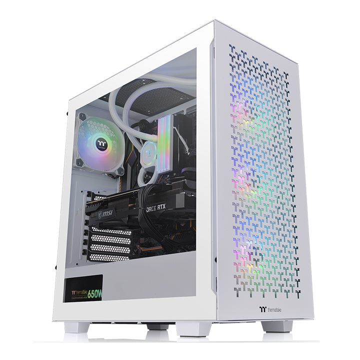 鋼粹 V350 TG ARGB Air 強化玻璃中直立式機殼 雪白版