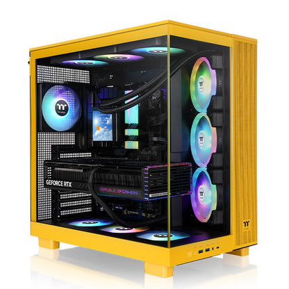 光透View 380 XL TG ARGB 強化玻璃中直立式機殼 蜂芒黃