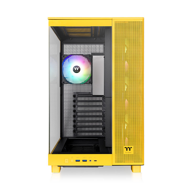 光透View 380 XL TG ARGB 強化玻璃中直立式機殼 蜂芒黃