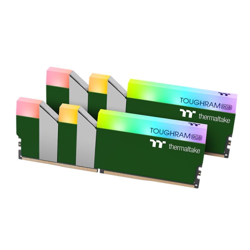 鋼影TOUGHRAM RGB記憶體  DDR4 3600MHz 16GB (8GB x2)-競速綠